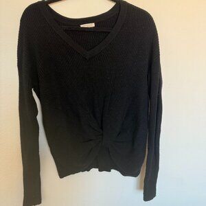 Lovestitch black sweater with tie in front